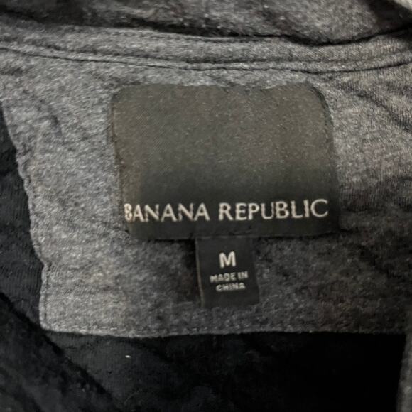 Banana Republic Gray Quilted Sweatshirt Jacket Size Medium - Picture 2 of 6